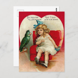 Carte Postale mignon amour vintage Valentine