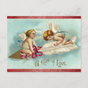 Carte Postale Mignon Ange de l'Amour Victorien Vintage