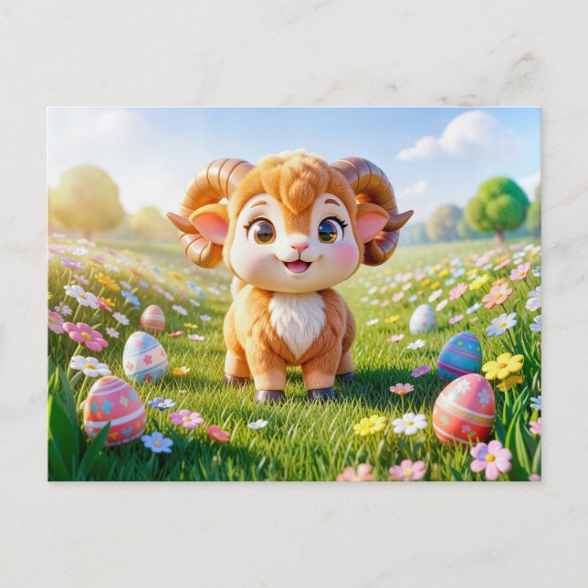 Carte Postale Mignon Bélier de la Zodiaque 3D (Devant)