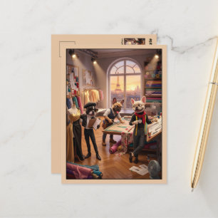 Carte Postale Mignon bouledogue français anthropomorphe 3D