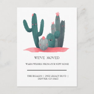 Carte Postale mignon Cactus déménagement à la maison