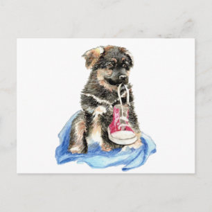 Carte Postale Mignon chiot berger allemand, Chien, Animal de com