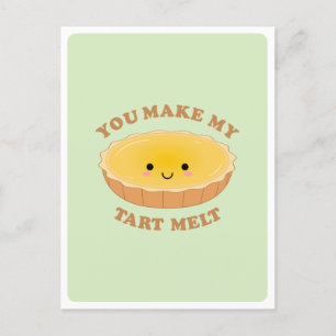 Carte Postale Mignon Citation de Tartine aux Œufs Kawaii Pun de