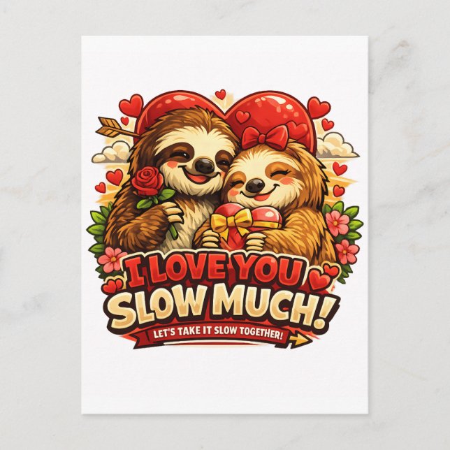 Carte Postale Mignon design d'amour pour la Saint-Valentin du pa (Devant)