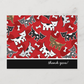 Carte Postale Mignon dessin animé drôle chiens tachetés chiots o