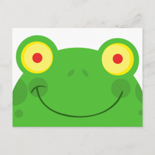 Carte Postale mignon dessin animé grenouille visage froggy