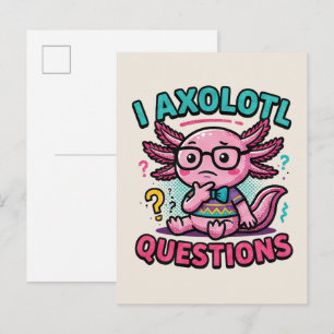 Carte Postale Mignon Je Questions Axolotl nerd aztec avec des lu