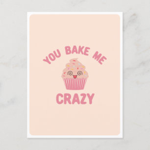 Carte Postale Mignon Kawaii Fou Visage Idiot Muffin Nourriture J