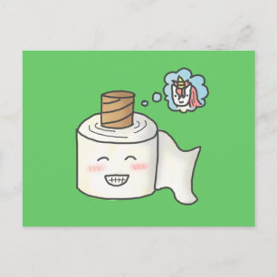 Carte Postale Mignon Papier Toilette Drôle Rêvant d'Être une Lic