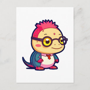 Carte Postale mignon philosophe axolotl