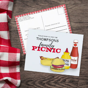 Carte Postale Mignon pique-nique d'été tendance Cookout Fantaisi