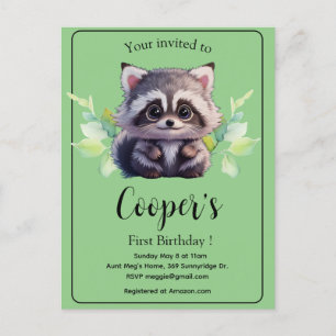 Carte Postale Mignon raton laveur animaux de la forêt amis de la