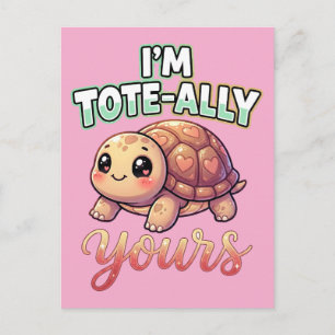 Carte Postale Mignon Tortue de la Saint-Valentin – Je suis total