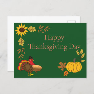 Carte Postale Mignon Turquie Citrouille Pie Thanksgiving   Perso
