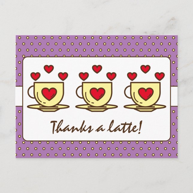 Carte Postale Mignon Violet Merci Beaucoup Café Merci (Devant)