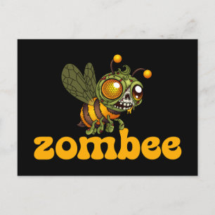 Carte Postale Mignonne abeille zombie
