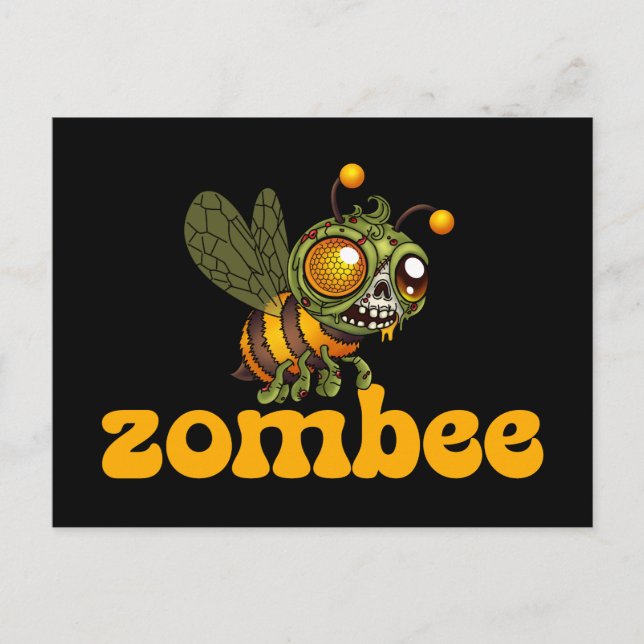 Carte Postale Mignonne abeille zombie (Devant)