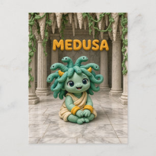 Carte Postale Mignonne bébé Méduse, mythique