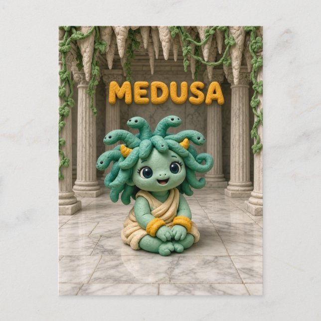 Carte Postale Mignonne bébé Méduse, mythique (Devant)