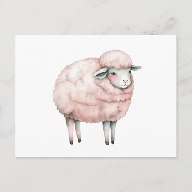 Carte Postale Mignonne bodysuit pour bébé agneau (Devant)