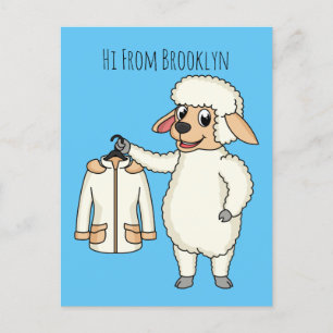 Carte Postale Mignonne brebis avec blouson