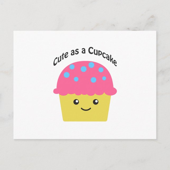 Carte Postale Mignonne comme un gâteau de cupcake (Devant)