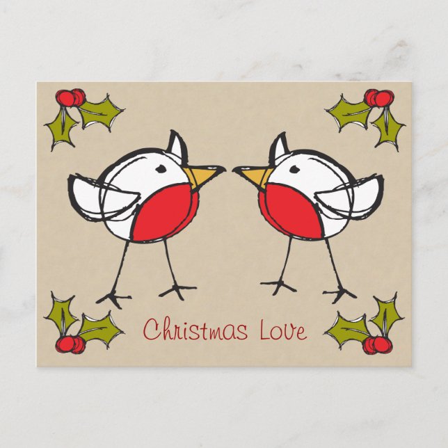 Carte postale mignonne d'amour de Noël (Devant)