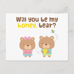 Carte Postale Mignonne déclaration d'amour pun Être mon ours en