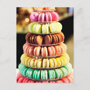 Carte Postale Mignonne dessert coloré Français Macaron