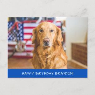 Carte Postale Mignonne Golden Retriever Chien