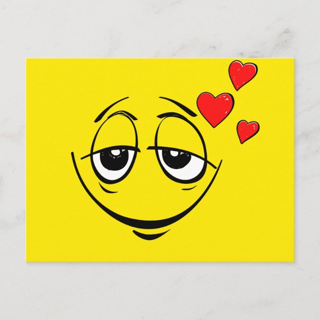 Carte Postale Mignonne Happy Face Amour Emoji (Devant)