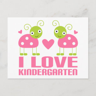 Carte Postale Mignonne I Love Kindergarten Ladybug Cadeau
