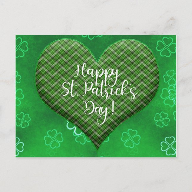Carte Postale Mignonne Jour de la Saint Patrick Shamrock amour d (Devant)