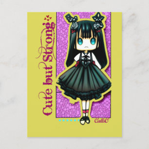 Carte Postale Mignonne mais forte - Lolly Gothic Girl par Callis