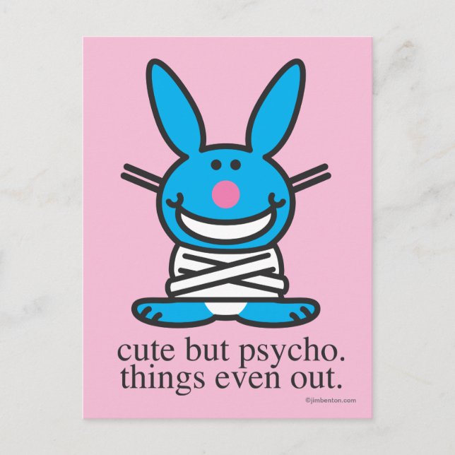 Carte Postale Mignonne mais psycho (Devant)