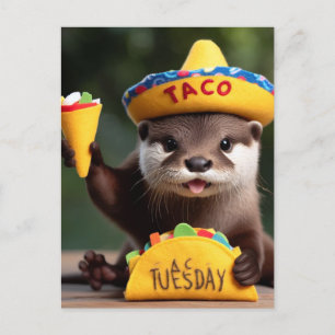 Carte Postale Mignonne Otter avec Taco