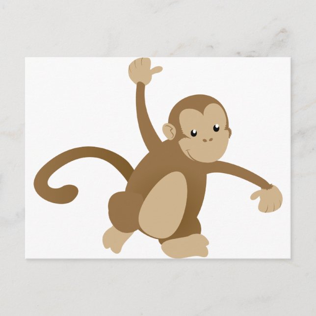 Carte Postale Mignonne singe tournant (Devant)
