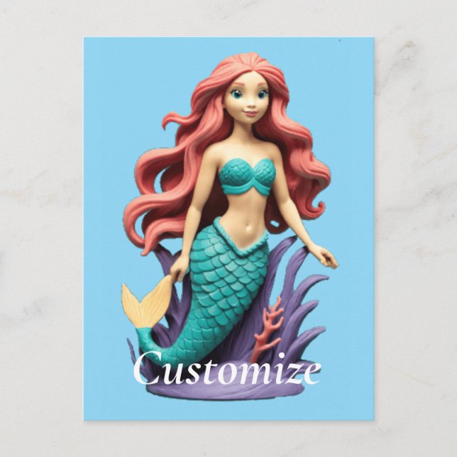 Carte Postale Mignonne sirène Thunder_Cove (Devant)