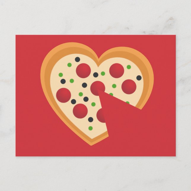 Carte Postale Mignonne Tu Dois Pizza Me Pun Coeur (Devant)