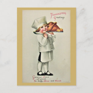 Carte Postale Mignonne Vintage Thanksgiving Salutations Turquie
