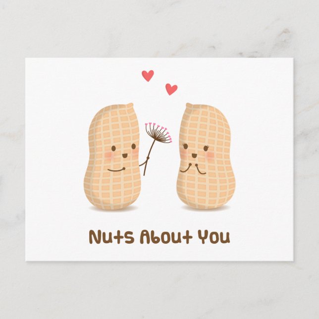 Carte Postale Mignons arachides fou de vous jeu de mots humour d (Devant)