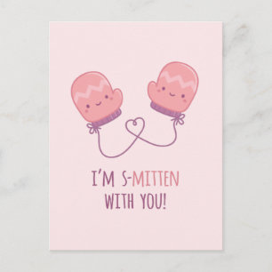 Carte Postale Mignons gants roses ensemble pour toujours amour j