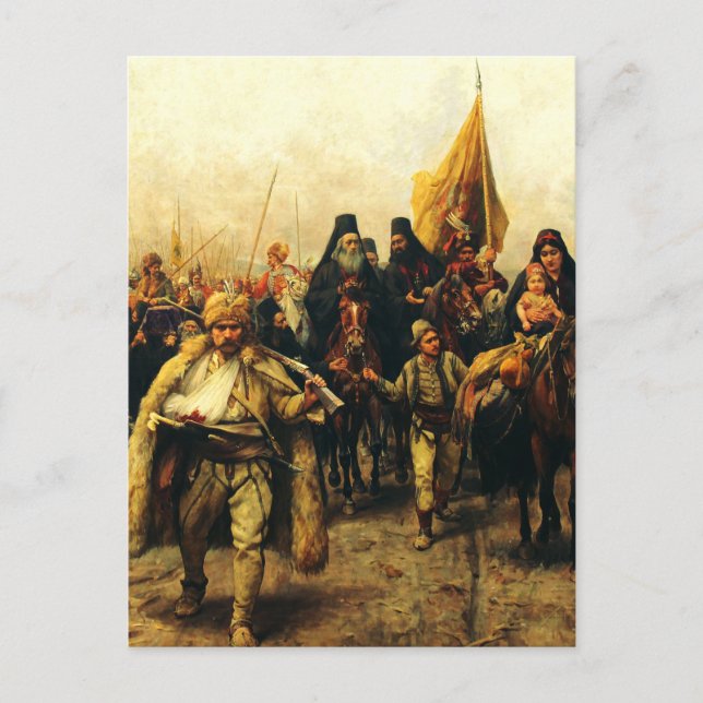Carte Postale Migration des Serbes par Paja Jovanovic Beaux-Arts (Devant)