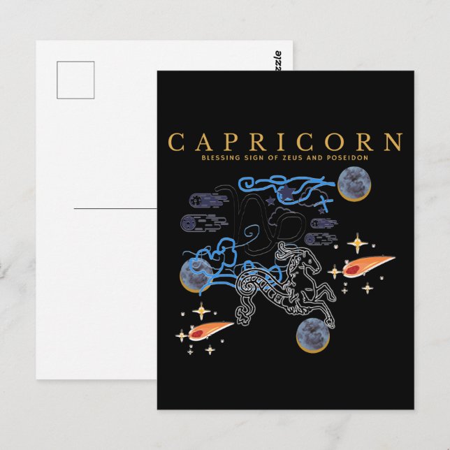 Carte Postale Mikitiez capricorn heureux nouvelle année astrolog (Devant / Derrière)