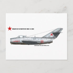 Carte Postale Mikoyen-Gurevich MiG-15Bis