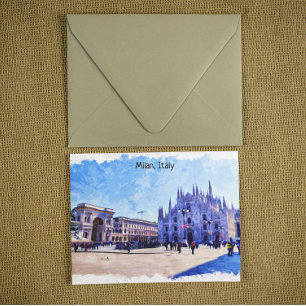 Carte Postale Milan Italie Cathédrale Panorama Vue