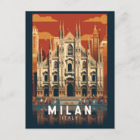 Milan Italie Duomo di Milano Travel Art Vintage