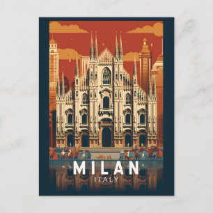 Carte Postale Milan Italie Duomo di Milano Travel Art Vintage