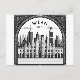 Carte Postale Milan Italie Toits