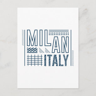 Carte Postale Milan Italie Typographie Moderne Voyage Graphisme